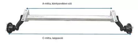 AKSELI STC 750 KG A:1700 C:2150 - Jarruttomat akselit - 1239 - 2